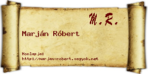 Marján Róbert névjegykártya