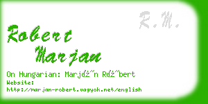 robert marjan business card